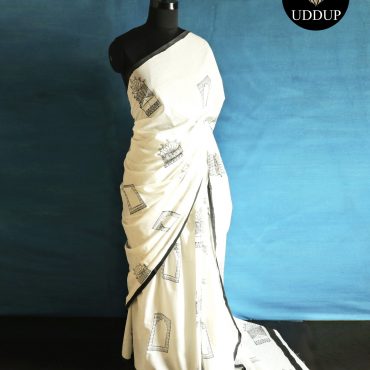 Pure White Mul Cotton saree