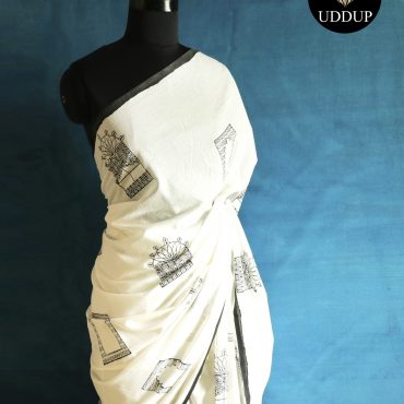 Pure White Mul Cotton saree