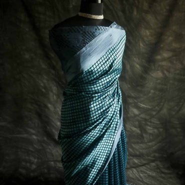 Pure Hand Block Printed Raw Silk Saree