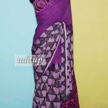 Hand Block Printed Pure Chiffon Saree