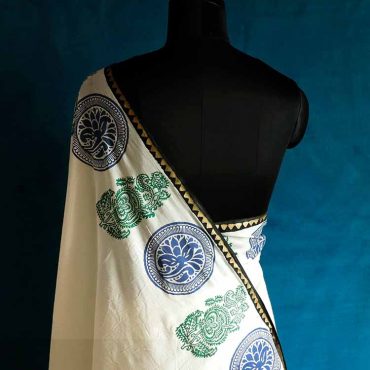 White Mul Cotton saree