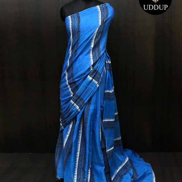 Blue Borderless Mul Cotton Saree & Affordable Cotton Sarees