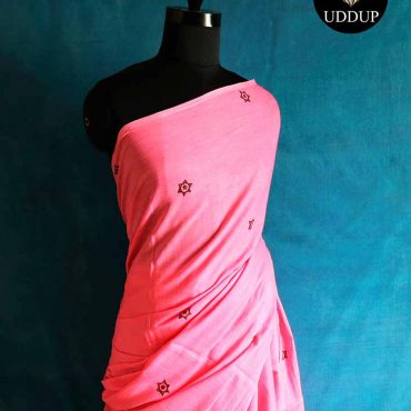 Solid pink Mul Cotton Saree