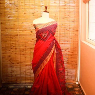 Pure Handloom Pink Silk Cotton Saree