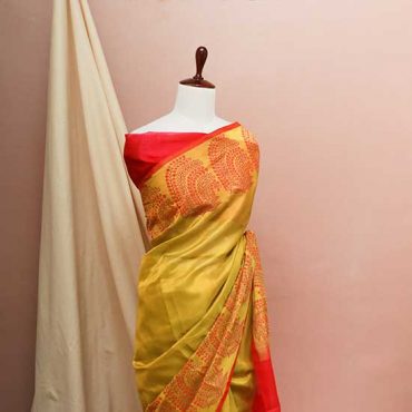 Pure Handloom Olive Green Silk Cotton Saree