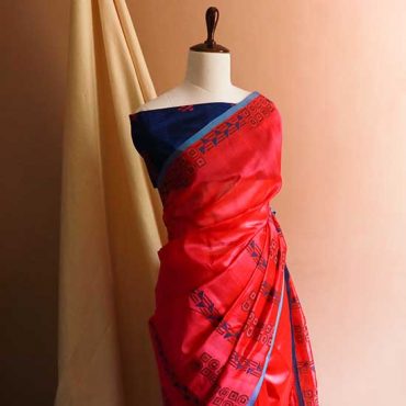 Pure Handloom Rani Pink Silk Cotton Saree