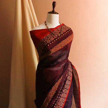 Pure Handloom Brown Silk Cotton Saree