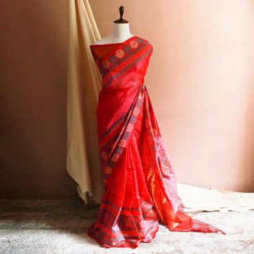 Pure Handloom Pink Silk Cotton Saree