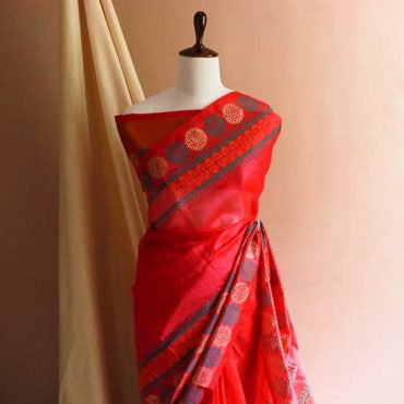 Pure Handloom Pink Silk Cotton Saree