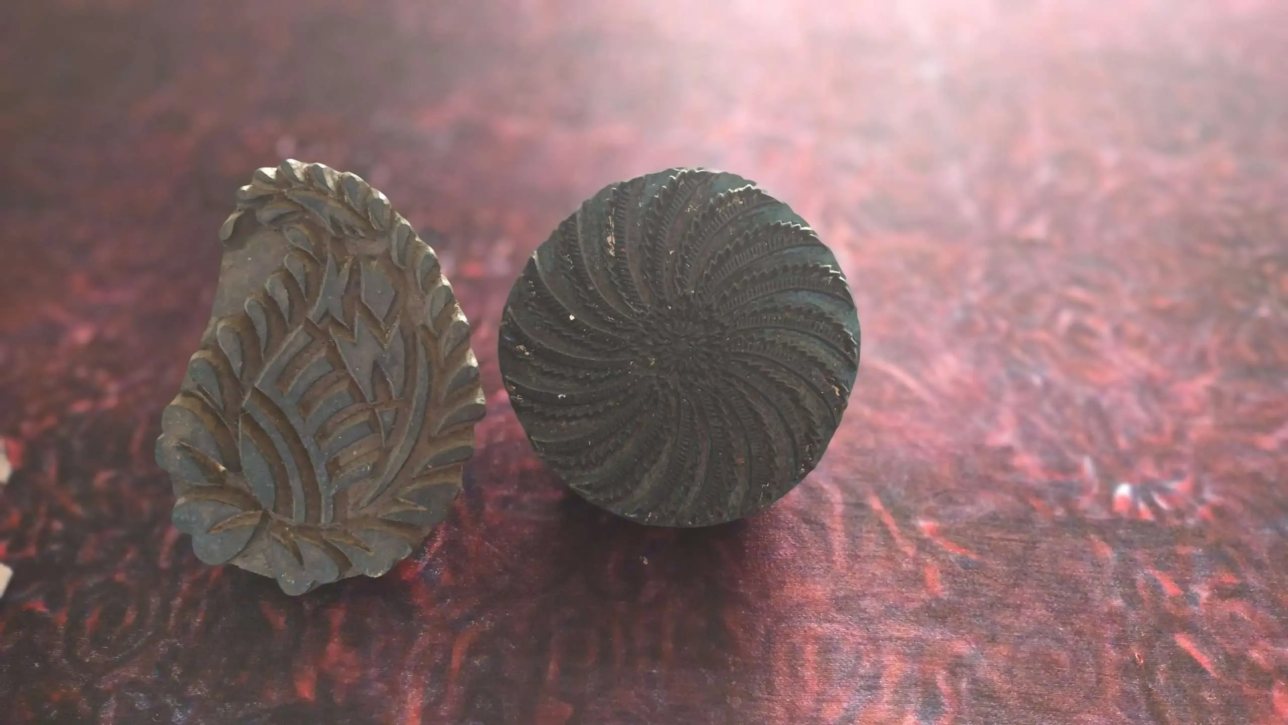 Precisely Carved Wooden Block Printings On Textiles