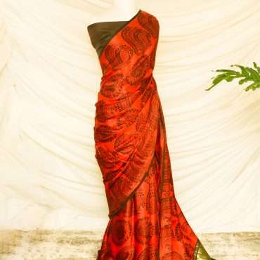 Pure Handloom Ferrari Red Modal Silk Saree