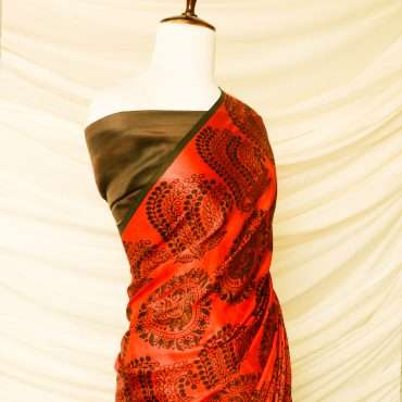 Pure Handloom Ferrari Red Modal Silk Saree