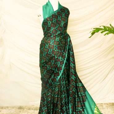 Pure Handloom Green Gaji Silk Saree