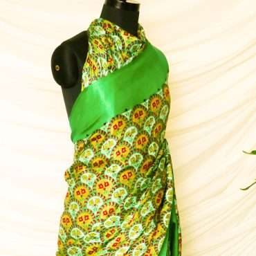 Pure Handloom Parakeet Green Gaji Silk Saree