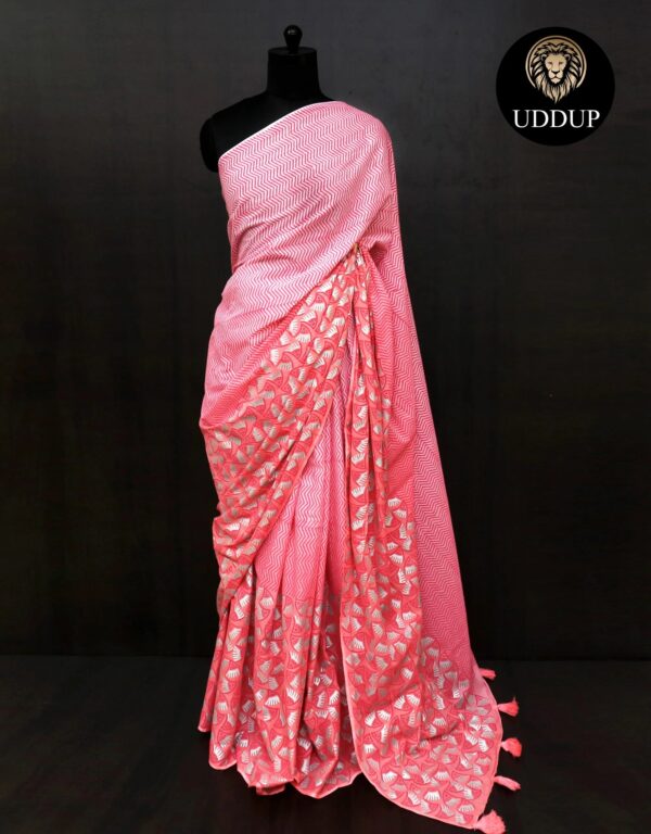 Pink Mul Cotton Saree