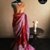 Pure Hand block Printed Red Line Tussar Saree