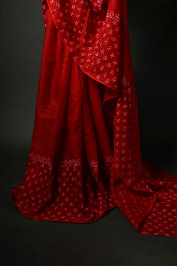 Red Printed Kota Cotton Sarees