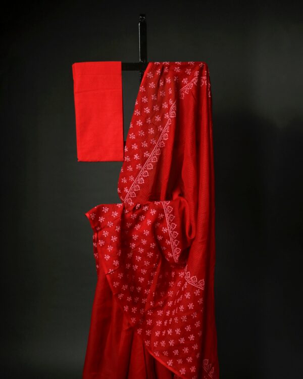 Red Printed Kota Cotton Sarees