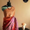 Pure Hand block Printed Red Line Tussar Saree