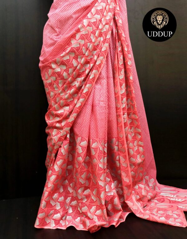 Pink Mul Cotton Saree