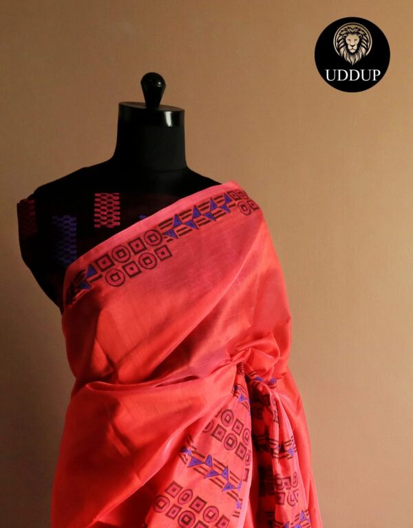 Pure Handloom Bright Pink Silk Cotton Saree