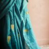 Pastel Blue shade Designer Mul cotton saree