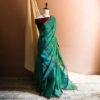 Pure Handloom Sea Green Silk Cotton Saree