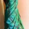 Pure Handloom Sea Green Silk Cotton Saree