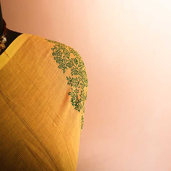 Mustard Colour Designer Mul Cotton saree