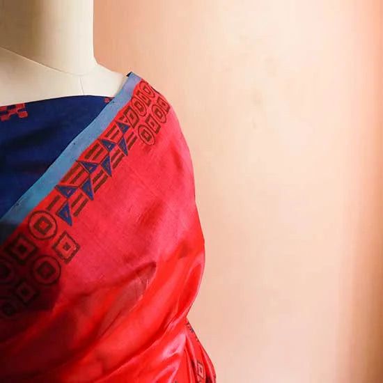 Pure Handloom Rani Pink Silk Cotton Saree