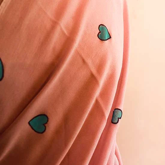 Peach colour Georgette saree