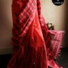 Pure Handloom Bright Pink Silk Cotton Saree