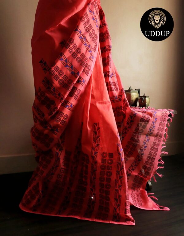 Pure Handloom Bright Pink Silk Cotton Saree