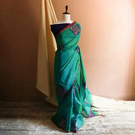 57_jpg Pure Green Handloom Silk Cotton Saree