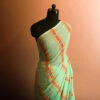 Pure sea green designer mul cotton saree