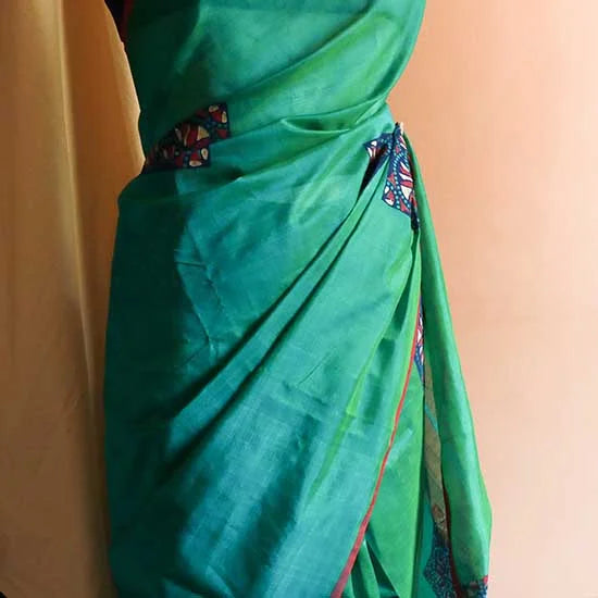Pure Green Handloom Silk Cotton Saree