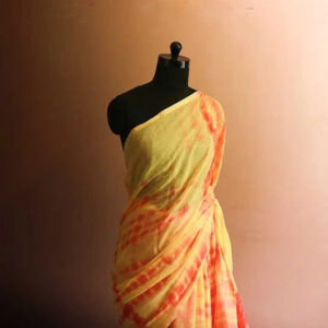 Yellow tie and dye  Designer Mul Cotton