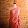 Peach colour designer Mul cotton saree