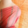 Peach colour designer Mul cotton saree