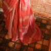 Peach colour designer Mul cotton saree