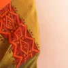 74_jpg Pure Handloom Olive Green and Orange Silk Cotton Saree