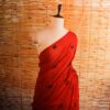 Red colour designer Mul cotton saree