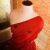 Red colour designer Mul cotton saree