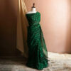 Pure Bottle Green Handloom Silk Cotton Saree