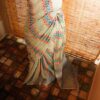 Sky blue colour designer Mul cotton saree