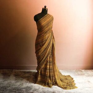 Mustard colour Georgette sarees