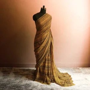 Mustard colour Georgette sarees