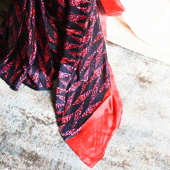 Habutai Silk hand block Printed Saree