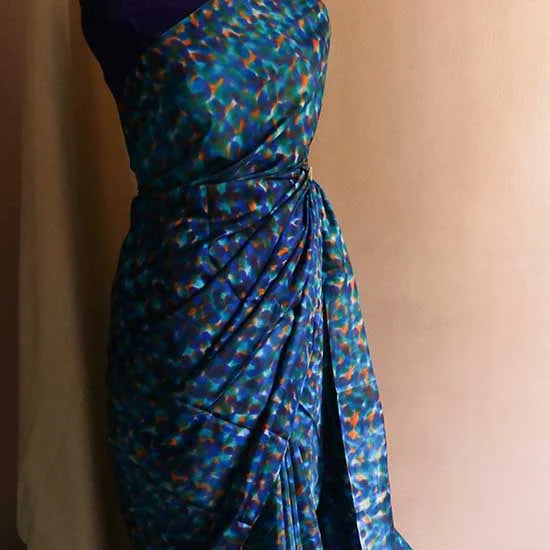 Habutai Silk Hand Painted Saree