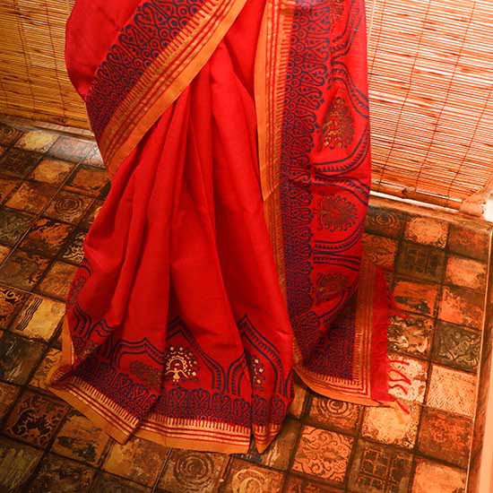Pure Handloom Pink Silk Cotton Saree